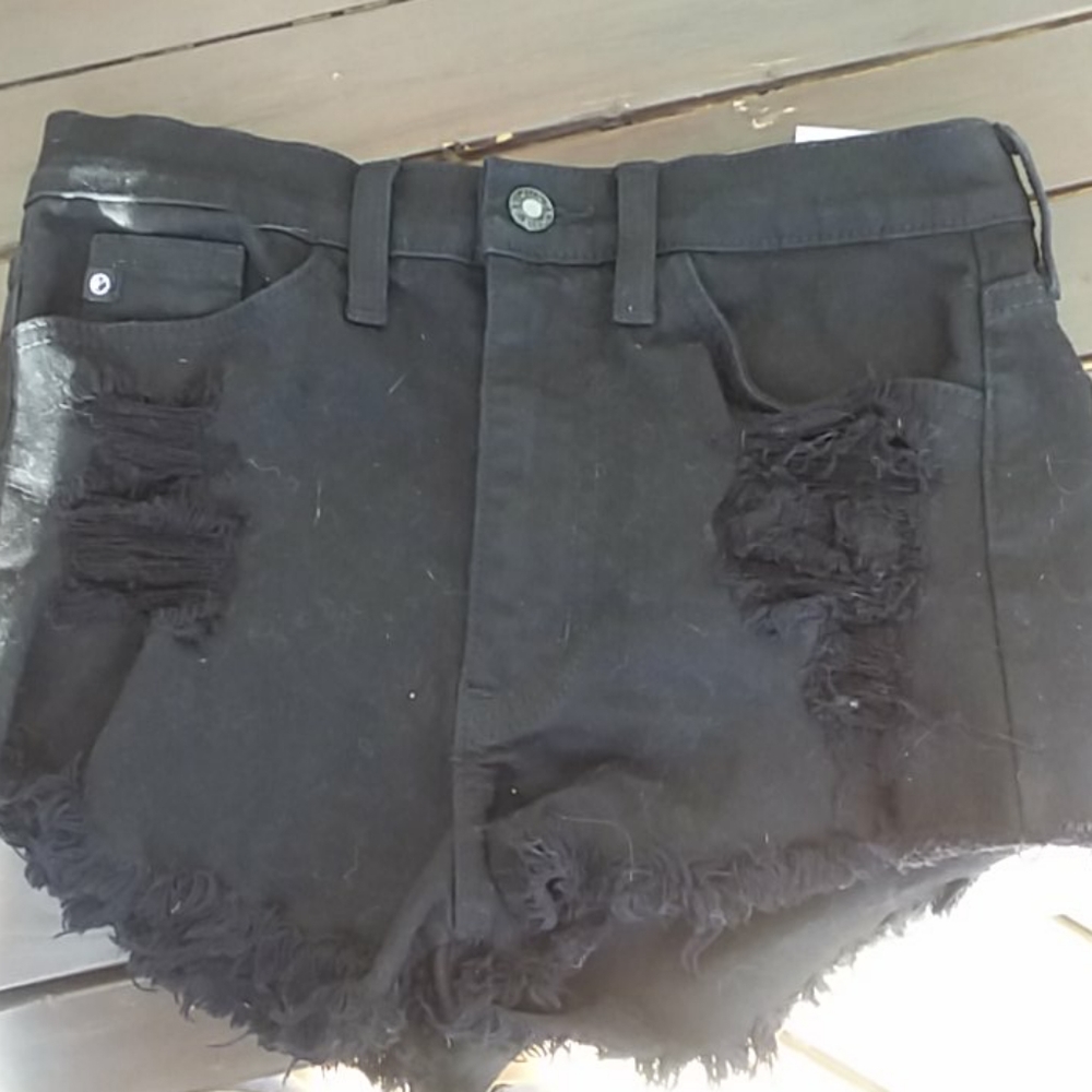 Black distressed Kancan high waisted shorts